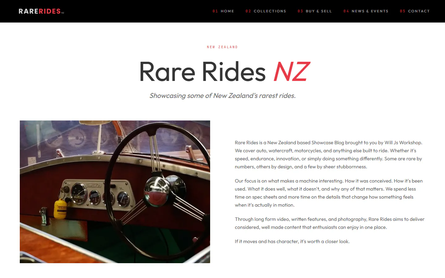 rarerides.co.nz website