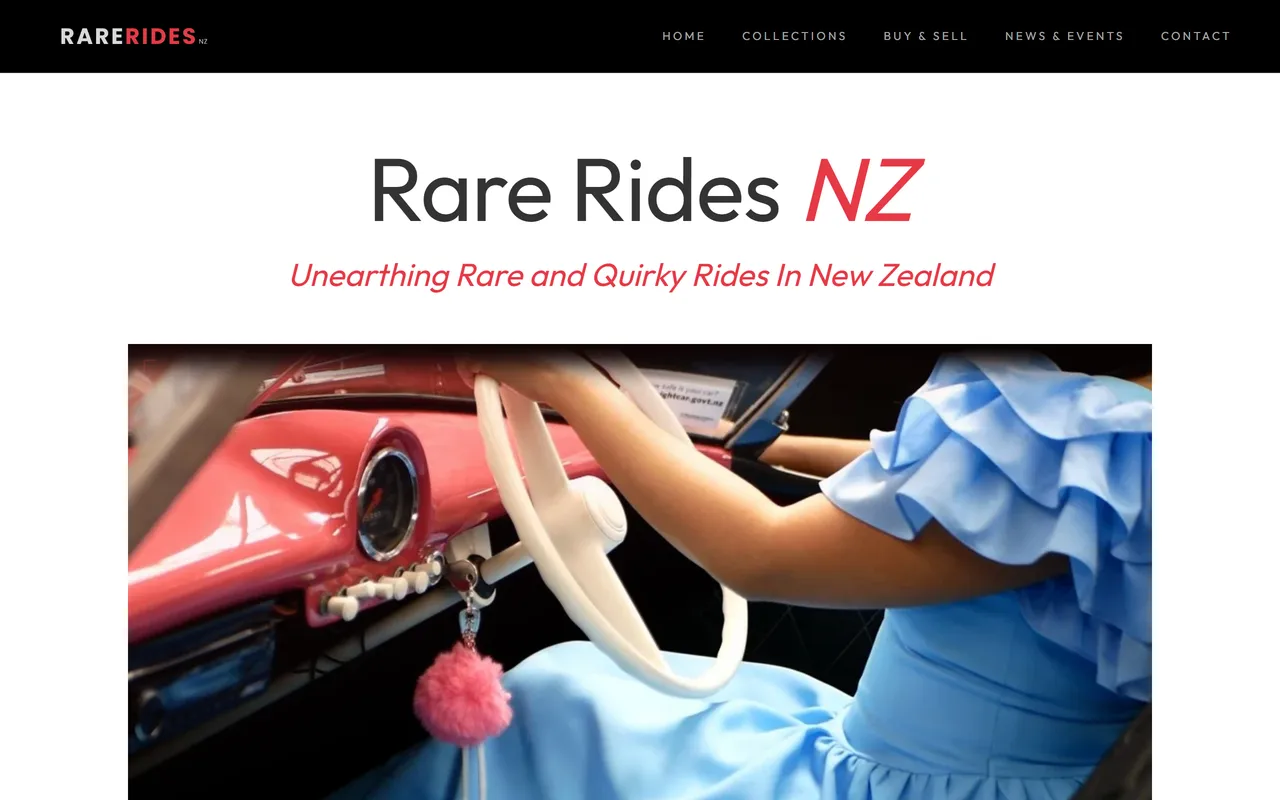rarerides.co.nz website