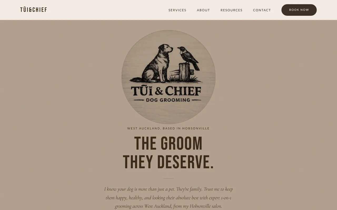 Tūi & Chief website